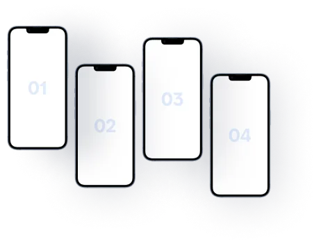 iPhone Mockup with 4 Displays - Multi-Device Showcase