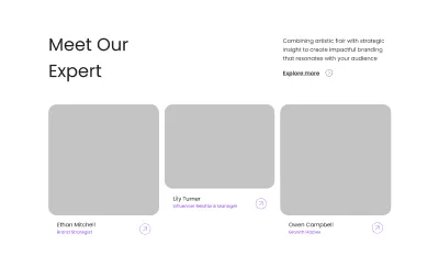 Meet Our Experts - Figma Three Cards Section Component