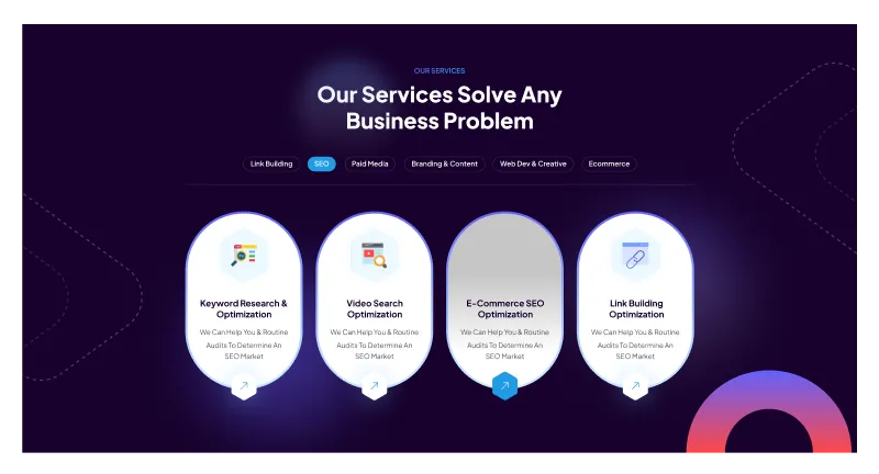 Figma Website Section for Our Services Overview
