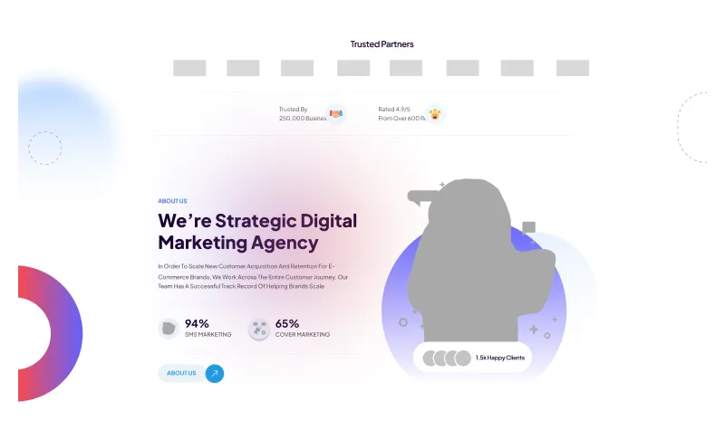Figma About Us & Trusted Partners Section for Websites