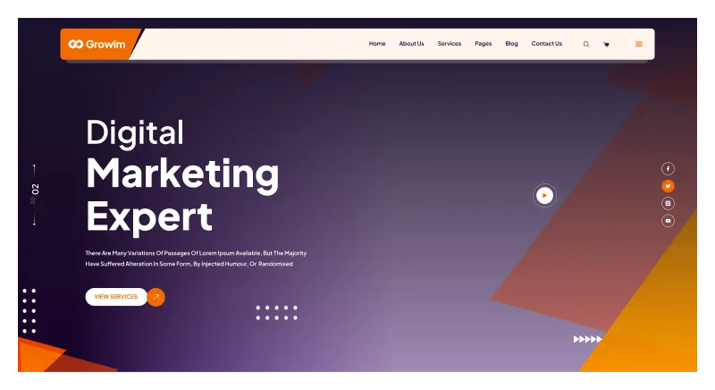 Figma Hero Section for Digital Marketing Websites