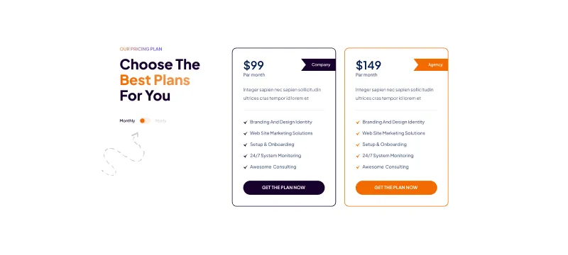 Figma Website Pricing Plan Section Component