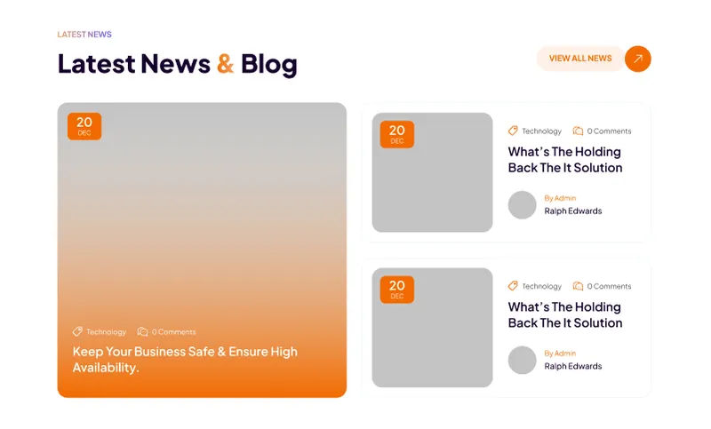 Figma Website Blogs Section Component for Content Showcasing