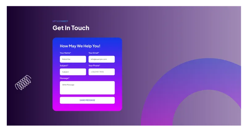 Figma Website Contact Us Form Section - Streamline Communication