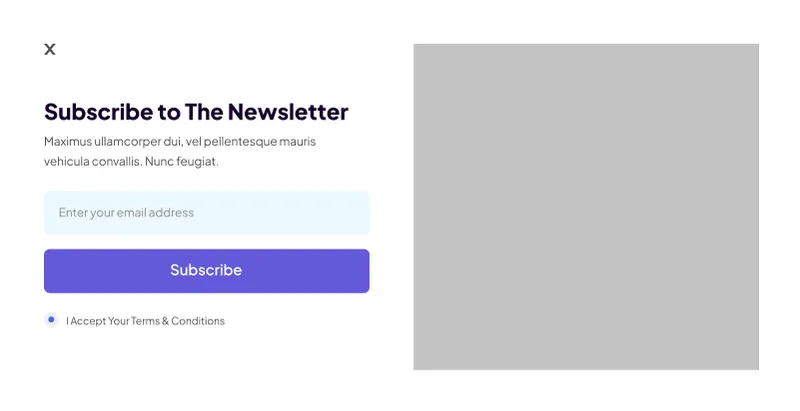 Figma Website Modal for Subscribe to The Newsletter Form - Boost Engagement