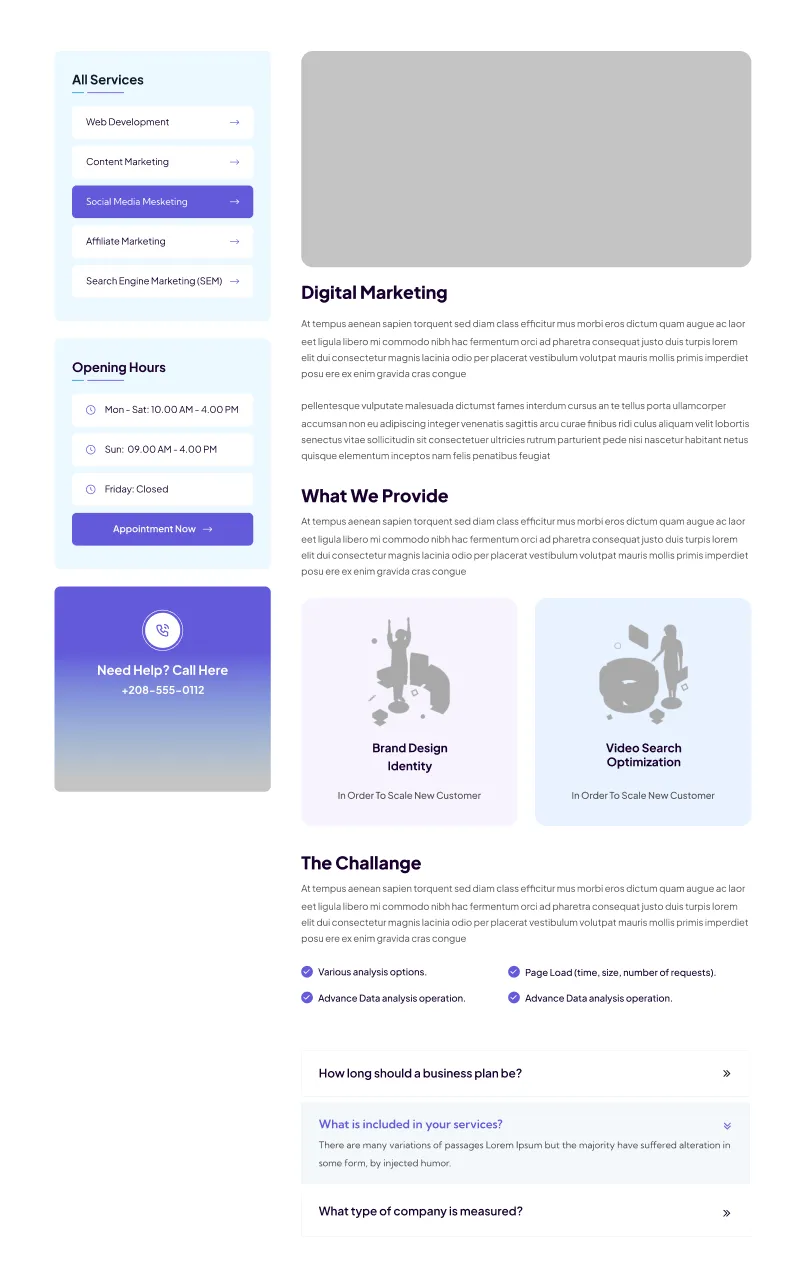 Figma Website Blogs Detail Section Component for Content Showcasing