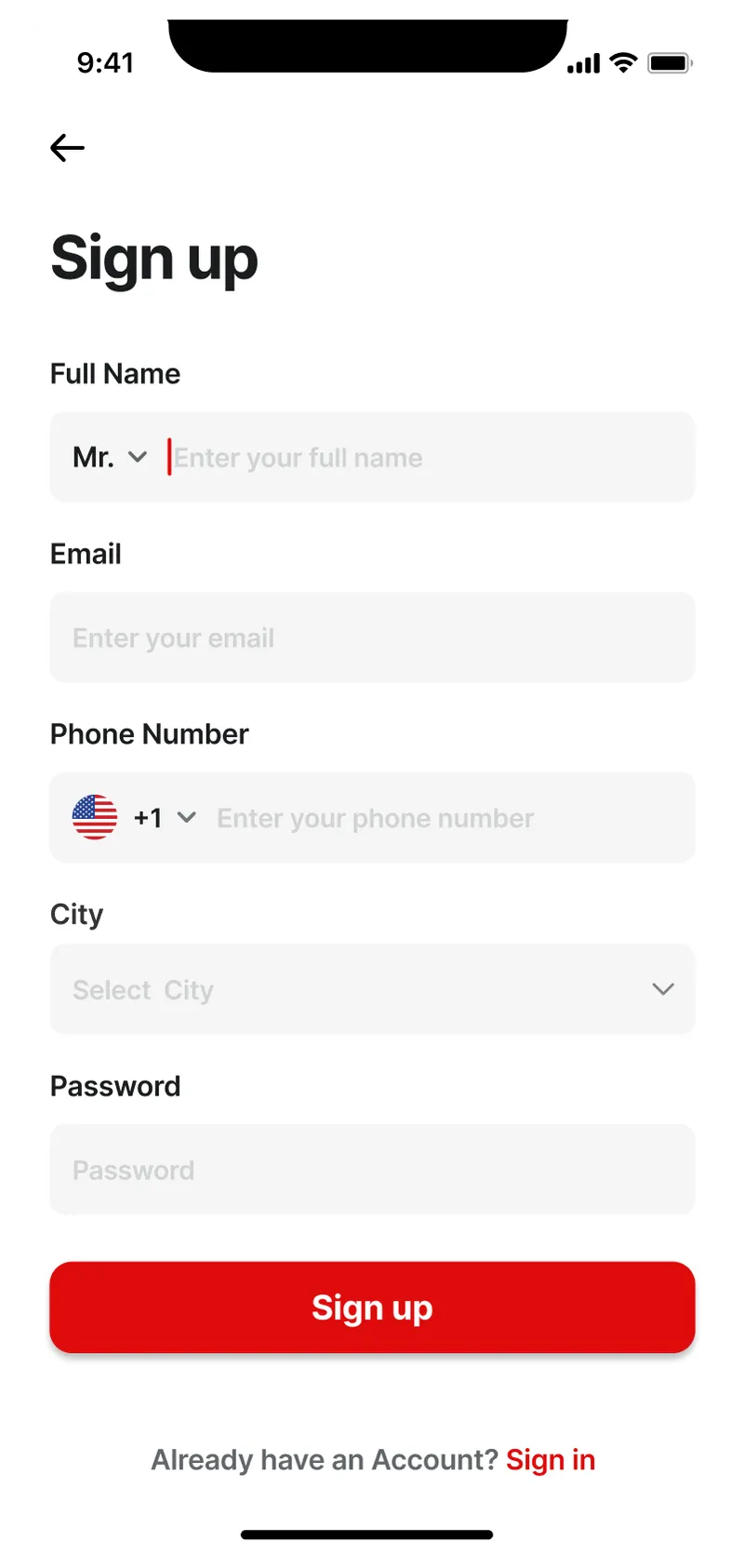 Figma Mobile Sign-Up Screen – Modern & User-Friendly Design