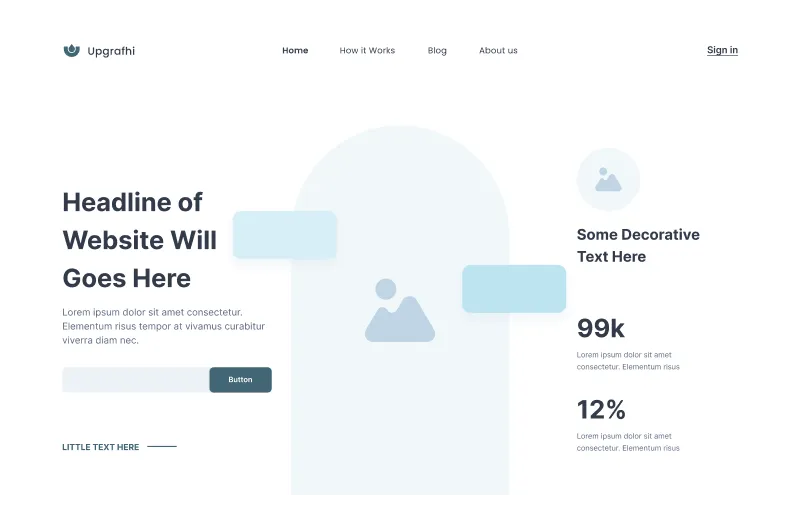 Figma Website Hero Section wireframe