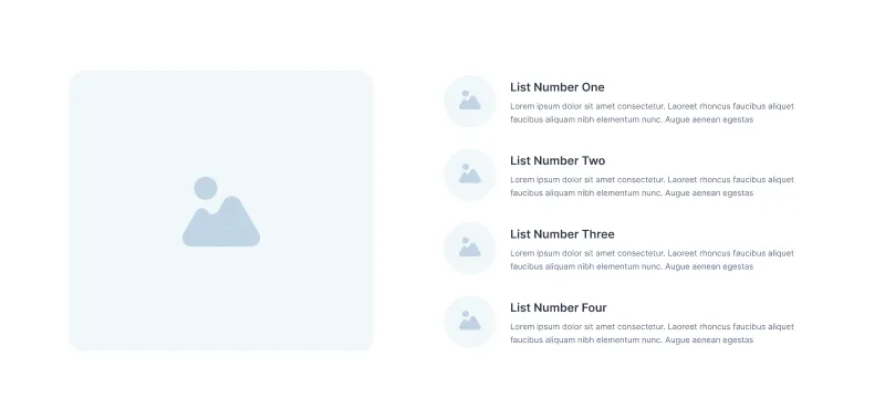 Picture with 4 Icon List Figma Component for Modern Websites