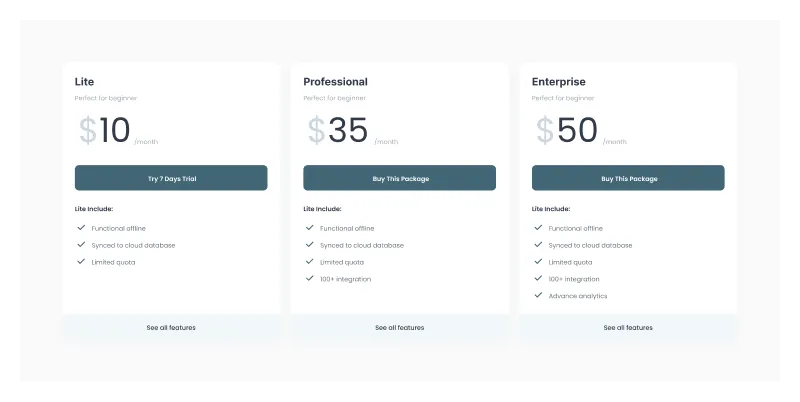 Pricing Section - Clear & Attractive Plans