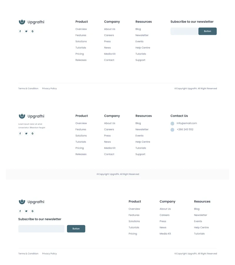 Footer Component - Comprehensive Website Navigation