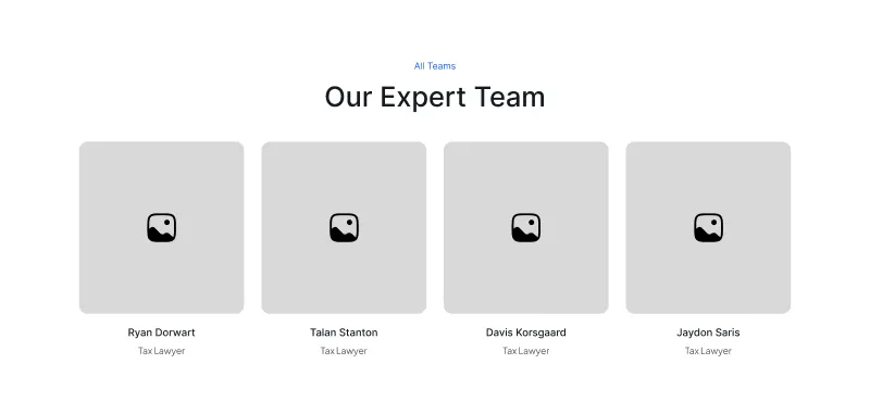 Figma Website Team Section Component for Professional Profiles