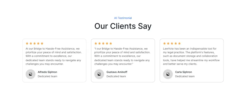 Figma Website Testimonials Section Component for Trust Building