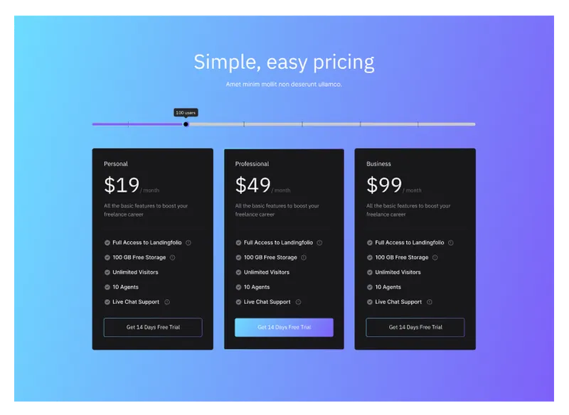 Website Pricing Section Figma Component for Professional Layouts