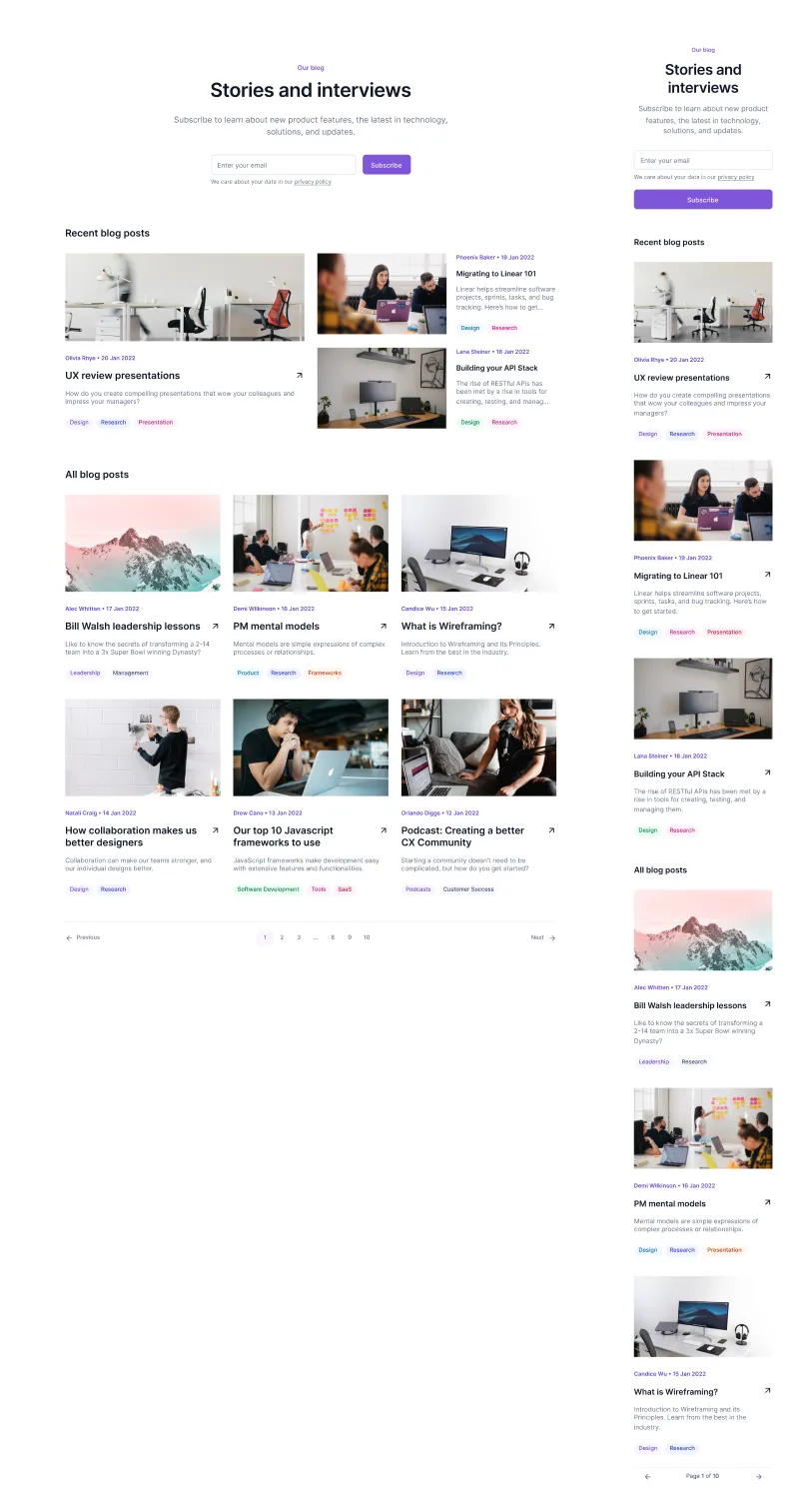 Responsive Blog Grid Layout for Websites - Figma Component