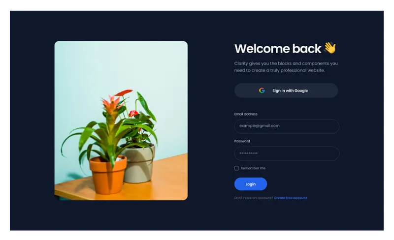 Login Page Component for Websites