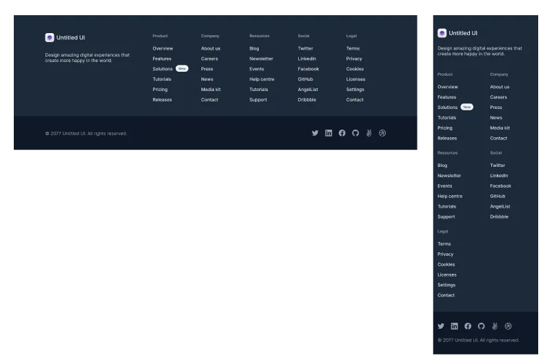 Footer Component - Comprehensive Website Navigation
