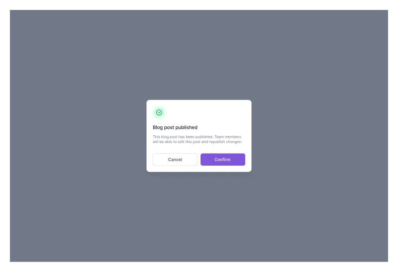 Website Success Modal Figma Component
