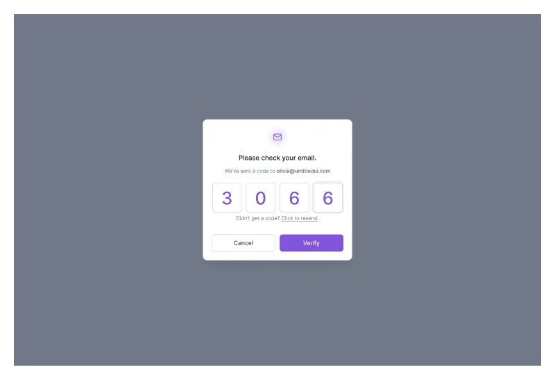 Figma OTP Modal Component - Secure and Interactive One-Time Password Verification