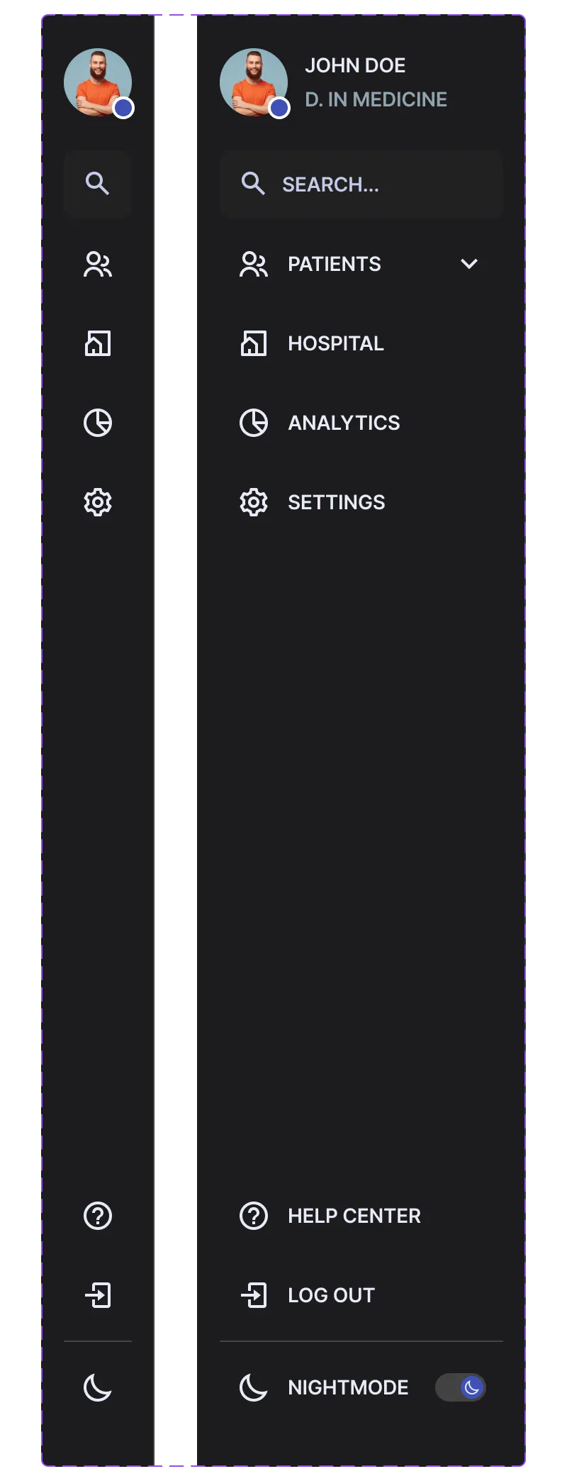 Figma Dark Sidebar Component - Simplified Navigation for Your Dashboard