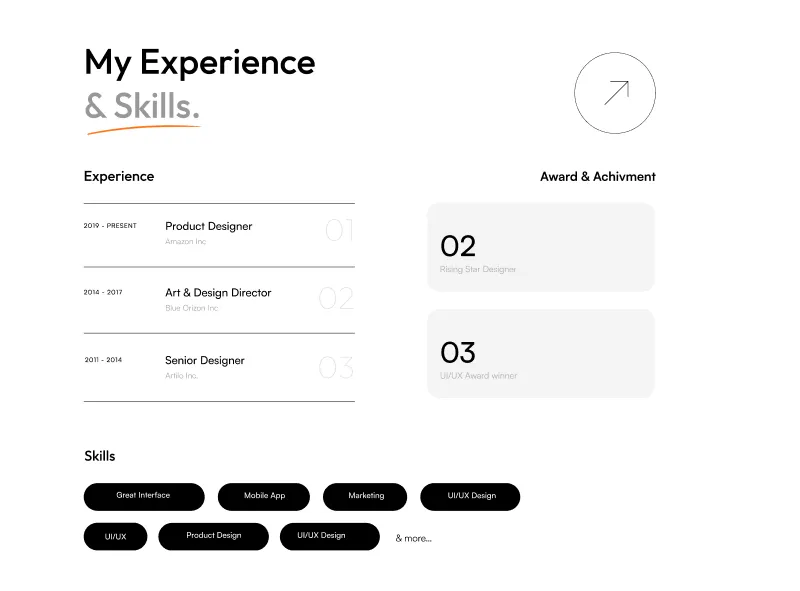 Figma Website Section for Experience & Skills - Highlight Your Expertise