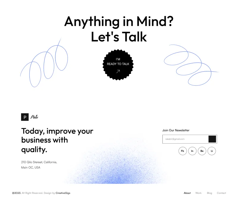 Figma Website Footer for Portfolio - Professional & Functional Design
