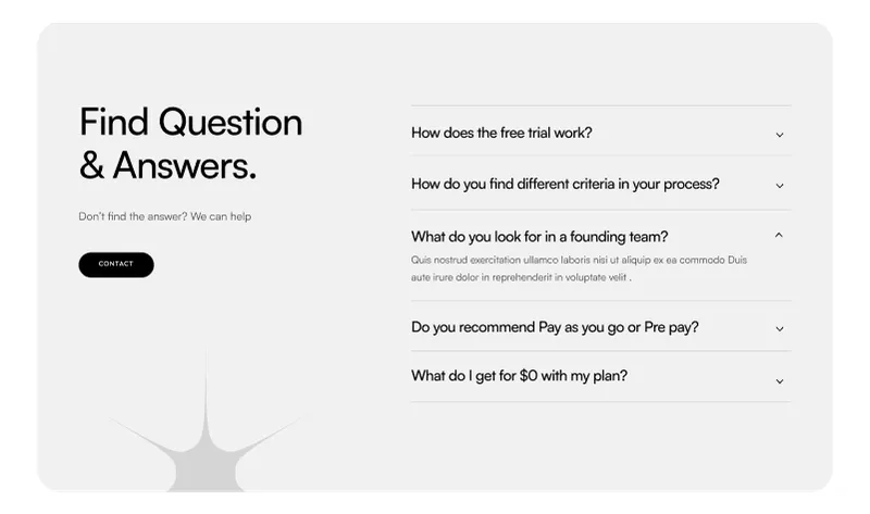 Website FAQs Section - Figma Component for Common Queries