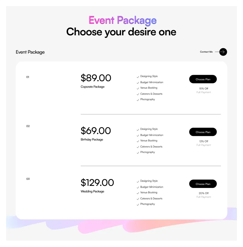 Website Pricing Plan Section - Figma Component for Clear Service Packages
