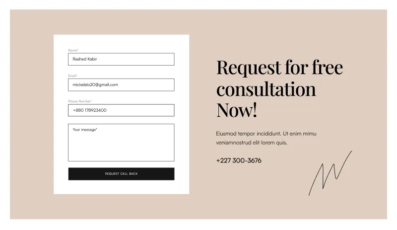 Website Contact Us Section for Law Firms - Figma Component