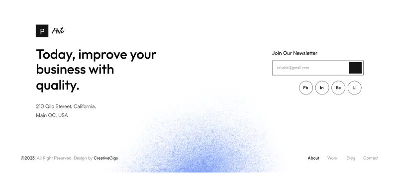Website Footer with Newsletter Section - Figma Component for Engagement