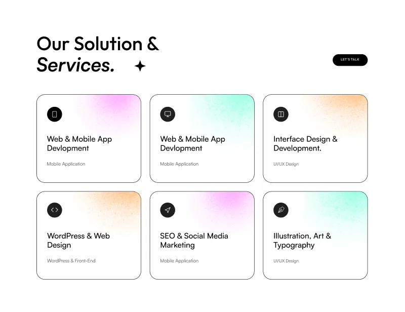 Website Section for Our Solutions & Services - Figma Component
