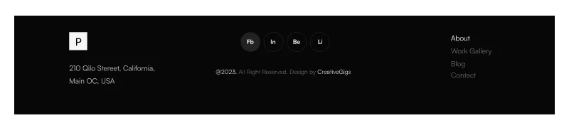 Website Footer Section - Figma UI Component