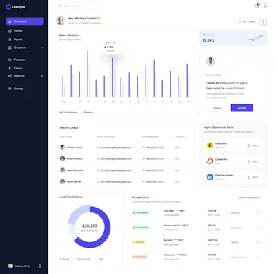 Dashboard Preview 2 Component - Figma UI Design Element