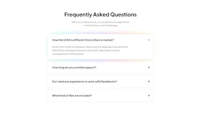 FAQ 4 Component - Figma UI Design Element