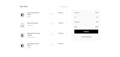 Cart Component - Figma UI Design Element