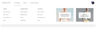 Navigation menu horizontal Component - Figma UI Design Element