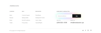 Footer 1 Component - Figma UI Design Element
