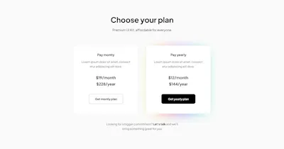 Pricing 1 Component - Figma UI Design Element