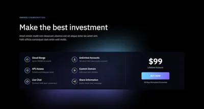 Pricing Component - Figma UI Design Element