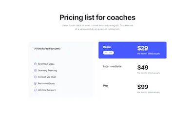 Pricing Component - Figma UI Design Element