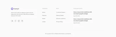 Footer Component - Figma UI Design Element