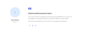 Testimonial with Icons Component - Figma UI Design Element