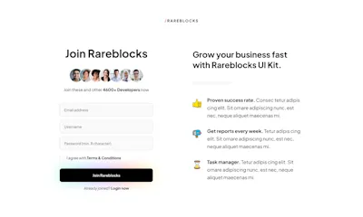 Signup 1 Component - Figma UI Design Element