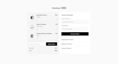 Checkout Component - Figma UI Design Element
