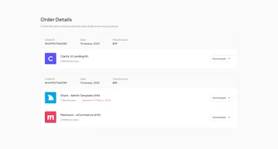Order Details Component - Figma UI Design Element