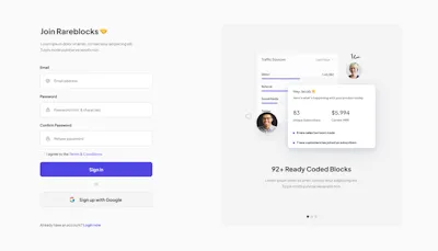 Signup Component - Figma UI Design Element