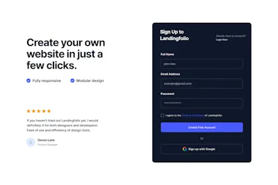 Signup Component - Figma UI Design Element