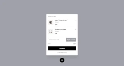 Cart Modal Component - Figma UI Design Element