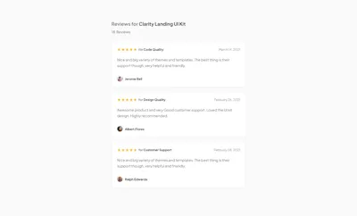 Reviews Component - Figma UI Design Element