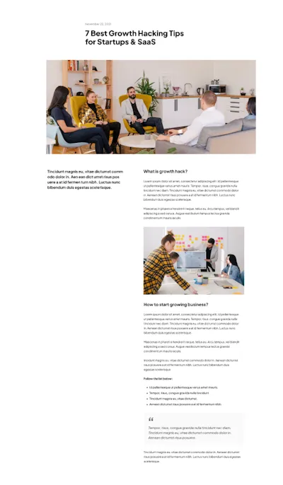 Blog Content Component - Figma UI Design Element
